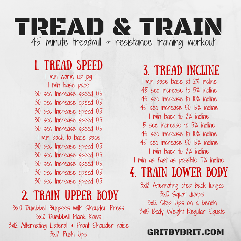 Tread Train 45 Minute Treadmill Resistance Training Workout